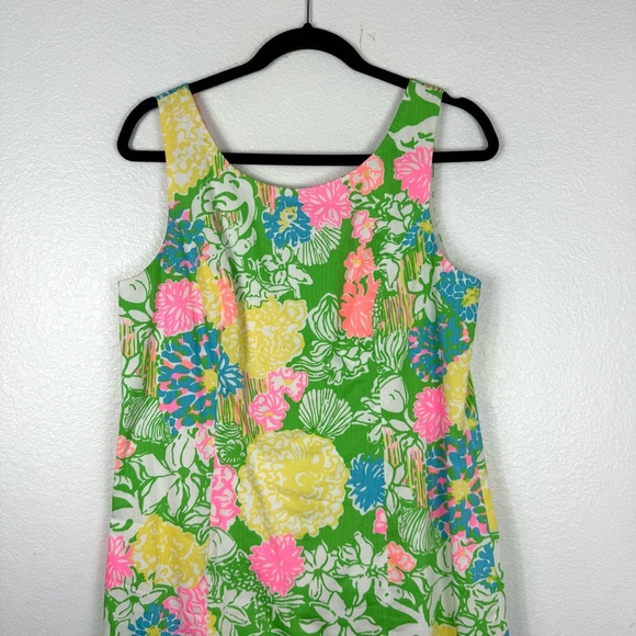 Lilly Pulitzer Cathy Shift Hibiscus Stroll Green Printed Cotton Mini Dress sz 8 - Picture 5 of 8
